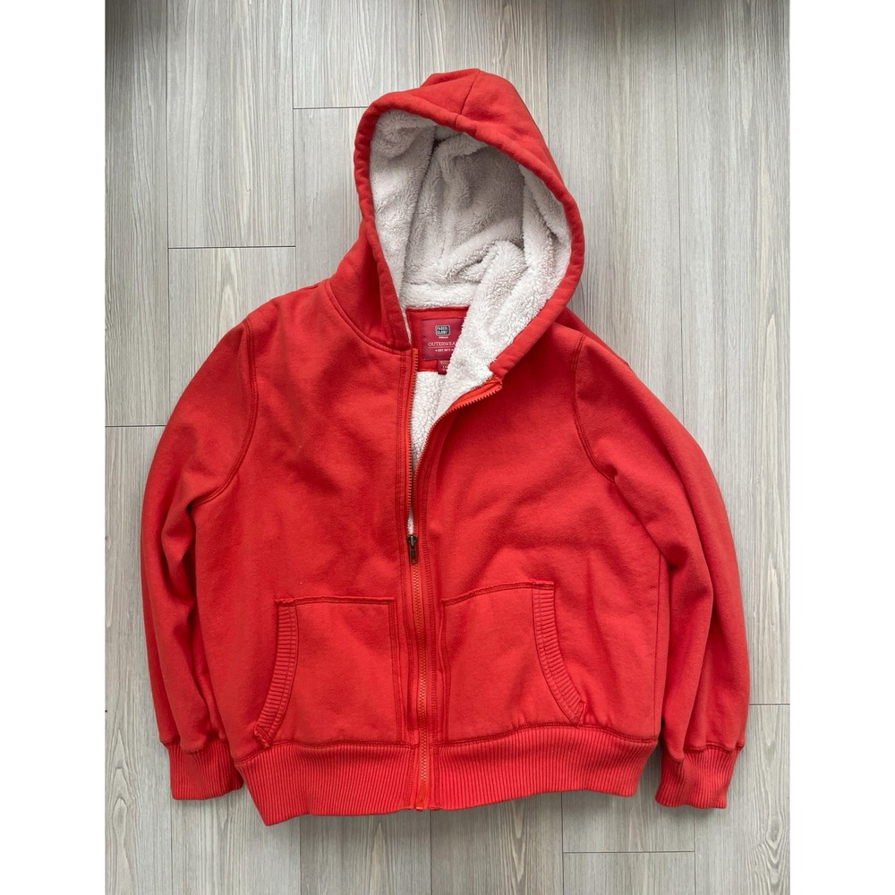 Faded Glory Women's Orange Hooded Fleece Lined Full Zip Hoodie Plus 1X Cozy